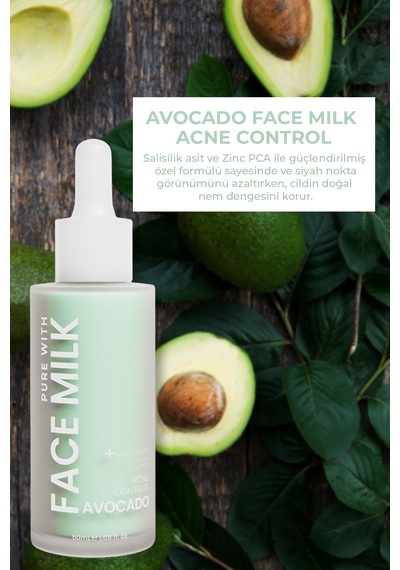 Avokado Özlü Akne/leke Karşıtı Onarıcı Yüz Sütü 150 Ml Niacinamide, Salisilik Asit, Zinc