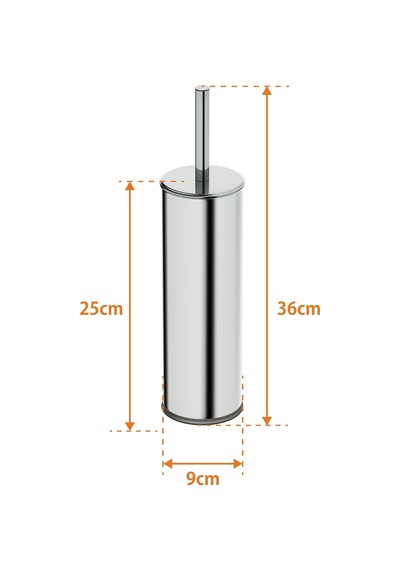 Aqua Bagno Basic Klozet Ve Tuvalet Fırçası, Parlak Krom Paslanmaz Diğer
