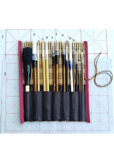 Tr Çini Tahrir, Seramik Boyama, Çini Boyama, Vazo, Sırlama, Resim, Hasır Fırçalık, Brush Yazı-18 Parça