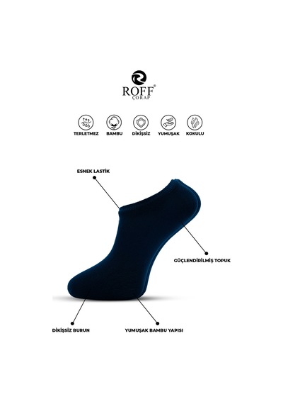 12 Cift Sneakers Kadın Corap Wolk Lacivert