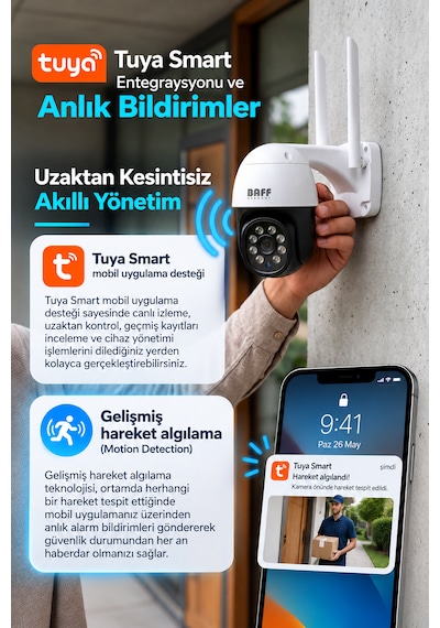 Smart-6207 Wifi Ptz Speed Dome Kamera Tuya Smart 2mp Full Hd Akıllı Güvenlik Kamerası