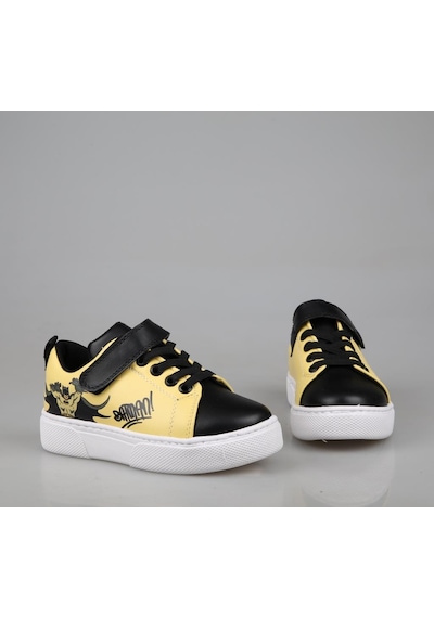 Bücür Ortopedi S500 Siyah Sarı Çocuk Sneakers Siyah Sarı