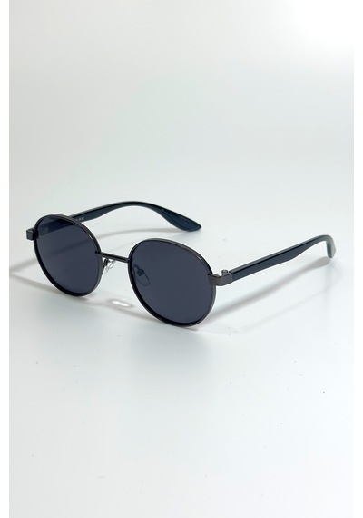 Unisex Polarize Yuvarlak Güneş Gözlüğü Gri Uv400 Korumalı Metalik 89559786