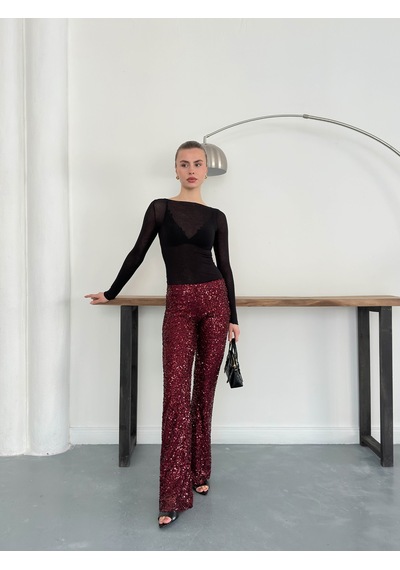 Verymoda Pullu Pantolon D2936 Bordo