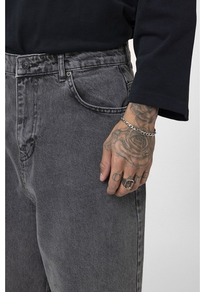 Vamos Super Baggy Fıt Jean V100-01 Gri