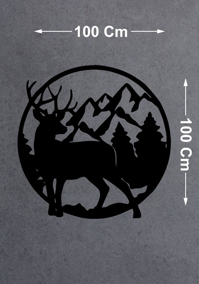 Avcı Geyik Ve Dağ Sticker - 4x4 Off Road Adventure Hunter Sticker - Araba Oto Karavan Cam Motosiklet Sticker - 02169 100X100 Cm