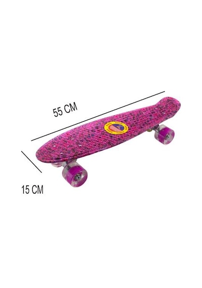 Kaykay Işıklı 55 CM Şeffaf Tekerlekli Çok Renkli