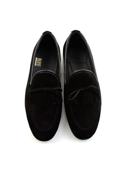 Siyah Hakiki Deri Erkek Loafer Ayakkabı E01594034702 Siyah