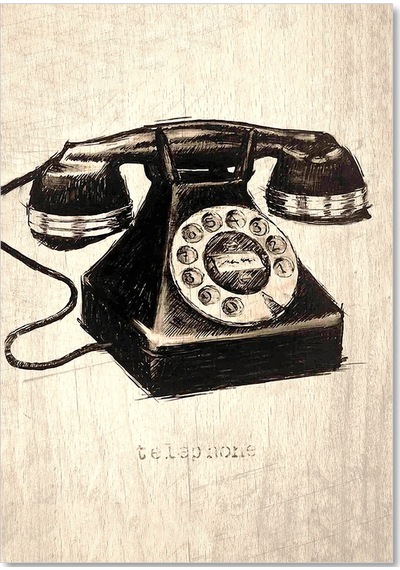 Cakasepetim Siyah Beyaz Çevirmeli Ahşap Zeminde Telefon Görseli Ahşap Mdf Tablo
