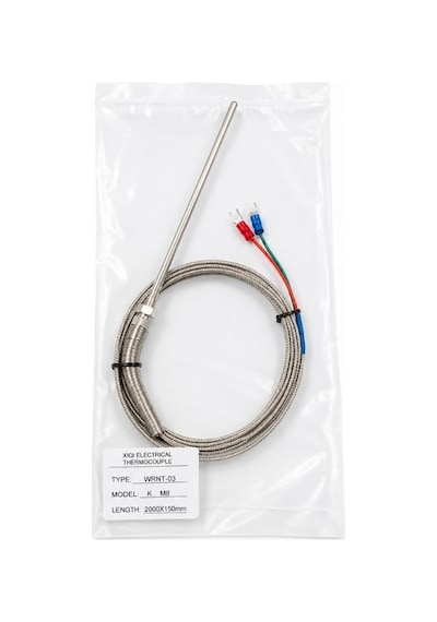 Wrnt-03 K Tipi M8 Vidalı Termokupl Sıcaklık Sensörü - 15 Cm Prob / 2m Kablo