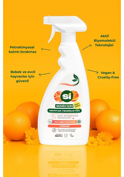 Si Senin İçin %100 Doğal Mutfak Temizleyici Turunç Yağlı 750 Ml.