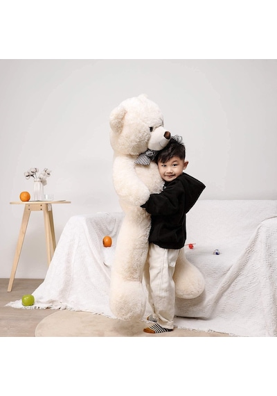 Oyuncak 80 Cm Papyonlu Peluş Ayıcık- İthal Kumaş - Premium Koleksiyon Hediyelik Ayı % 100 Yerli 001
