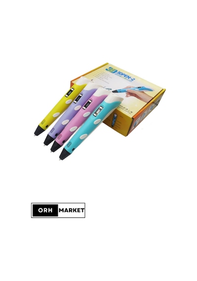 Pembe 3D Kalem 3D Pen Yazıcı Kalem – 3 Adet 3 Metrelik PLA Filament (Toplam 9M) + USB Kablo