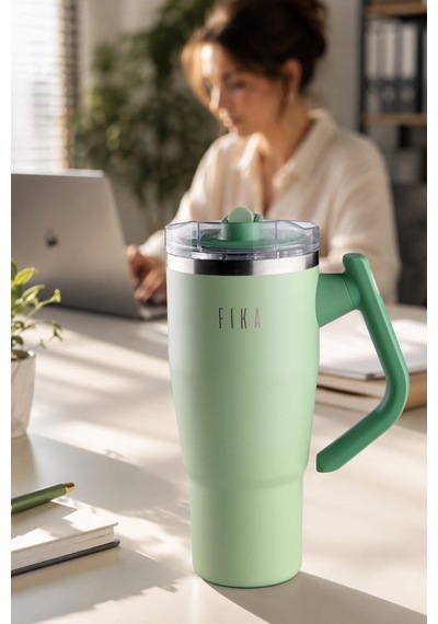 Fika Lumi Döner Kulplu Termos 950 Ml - Mint Yeşili-7572 Yeşil
