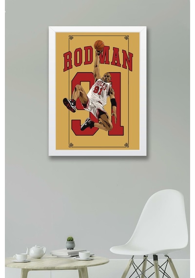 Dennis Rodman Çerçeveli Tablo - Chicago Bulls Nba Posteri Tablo