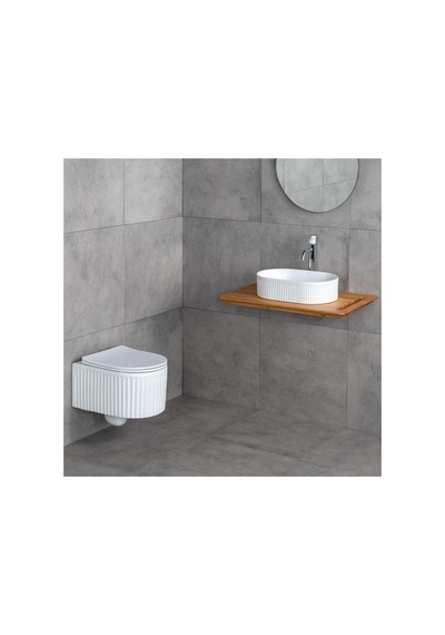 E-w1002mb Tezgah Üstü Mat Beyaz Lavabo Renkli