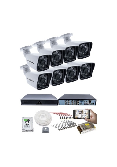 8 Kameralı Güvenlik Kamerası Seti - Kdj-8s-6al-kk-p
