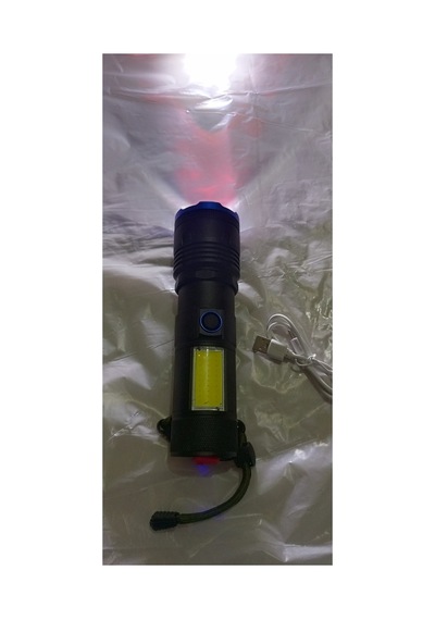 El Feneri Zoomlu Çok Fonksiyonel Aydınlatmalı Usb Şarzlı Siyah