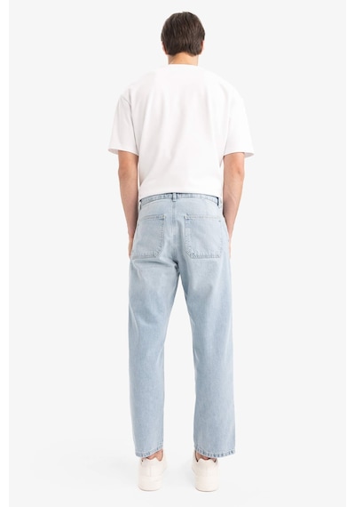 Defacto %100 Pamuk Relax Fit Geniş Paça Jean Kar Yıkamalı Pantolon E1376ax25smnm39 Mavi