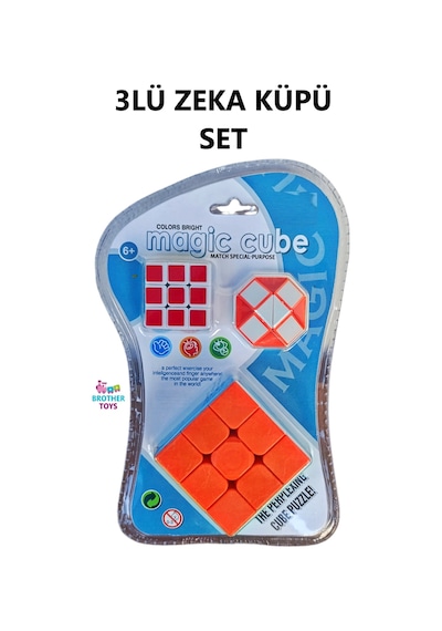Neon Renkler Fosforlu Zeka Küpü Sabır Küpü 3lü Set 3x3x3