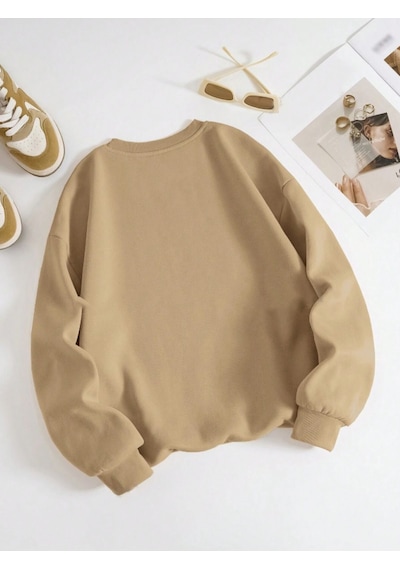 Startmore Kahverengi Unisex Erkek/kadın 90's Özel Renkli Oversize Bisiklet Yaka Pamuklu