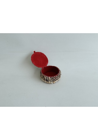 Deniz Kabuğu Kaplamalı Kutu 7x4cm - Mücevher Takı Kutusu