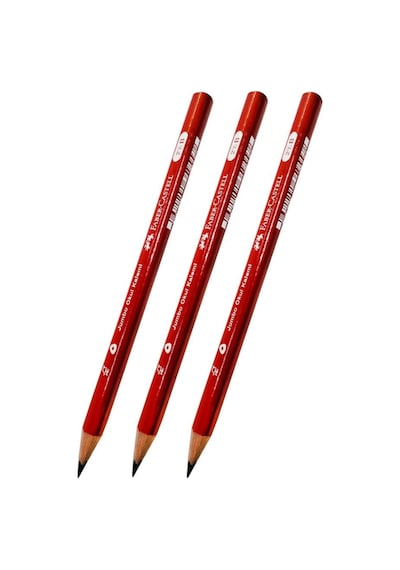 Faber-castell İlk Kalemim Jumbo Üçgen Başlangıç Kalemi Siyah 2.5 B 3 Adet Faber Jumbo Kurşun Kalem Oluklu Gövde Tr 124-Pembe