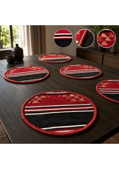 Bk Gift 6 Adet El Yapımı Anadolu İzleri Kilim Kumaşı Supla Koleksiyonu 27cm -4 Haki