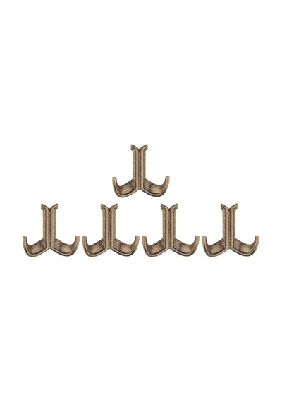 Marmaris Lüks Askı, Metal, Vestiyer Askı, 85 Gr, Dolap Askılık, Duvar Askılığı, Antik Sarı Vidalı 5 Adet