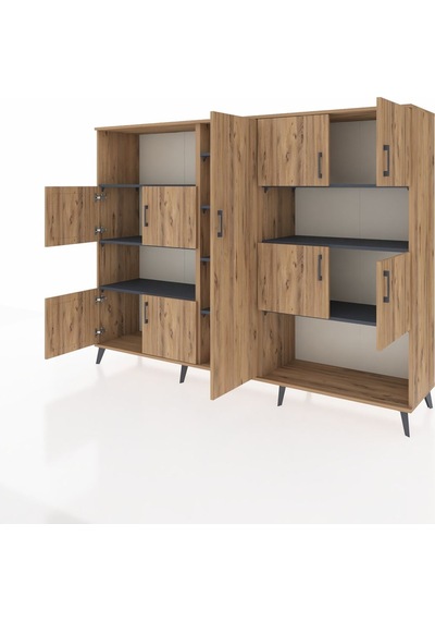 Hyperion Dolap 10 Raflı 9 Kapaklı 220x44x163 Çam-çam/antrasit Çam-çam/antrasit Hyperion Dolap 10 Raflı 9 Kapaklı 220x44x163 Çam-çam/antrasit Çam-çam/antrasit