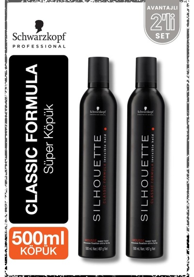 Silhouette Süper Tutucu Saç Köpüğü 500ml X 2 Adet