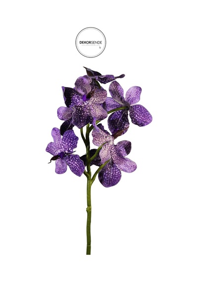 Yapay Vanda Orkide Dalı Mor 52 Cm Mor