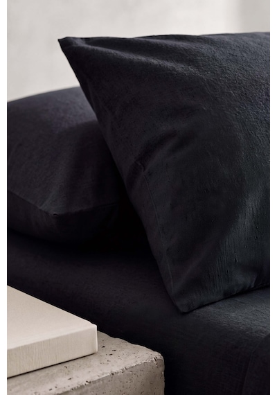 Siyah %100 Pamuklu 2'li Yastık Kılıfı 50x70 Cm