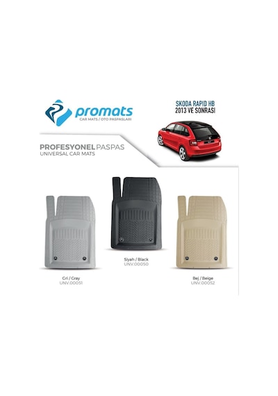 Skoda Rapid Hatchbak 2013 Sonrası Oto Paspas Profesyonel 4d Bej