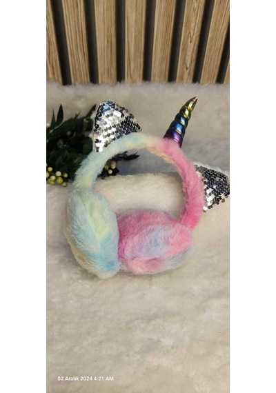 Unicorn Her Yaşa Uygun Taç Modelli Pelüş Kulaklık-110 Çok Renkli