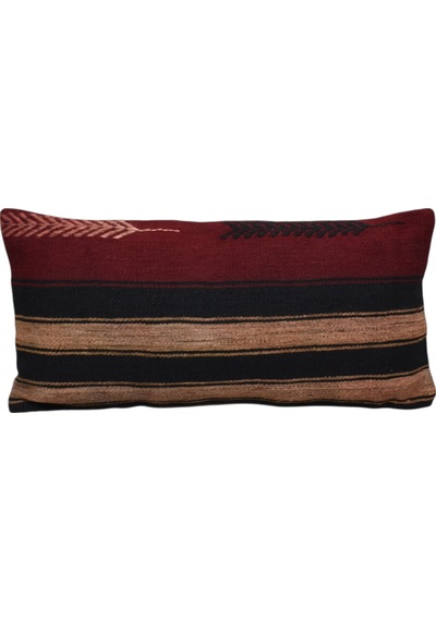 Zehra Abla Halı Yeni El Dokuma Dekoratif Lumbar Kilim Kırlent Yastık Kılıfı 6187