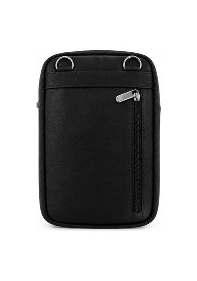 Levano Leather Hakiki İtalyan Dana Derisi Erkek Çapraz Askılı Omuz Çantası 22x16 Cm Fermuarlı Deri Postacı Çanta Siyah