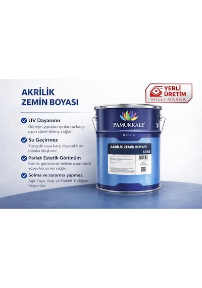 Pamukkale Akrilik Zemin Boyası 15 Kg Ral 7040 Gri Diğer