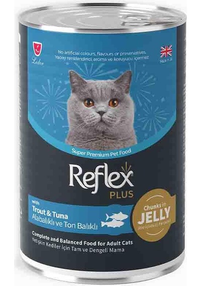 Reflex Plus Jöle İçinde Et Parçacıklı Alabalıklı Ve Ton Balıklı Yetişkin Kedi Maması 400gr