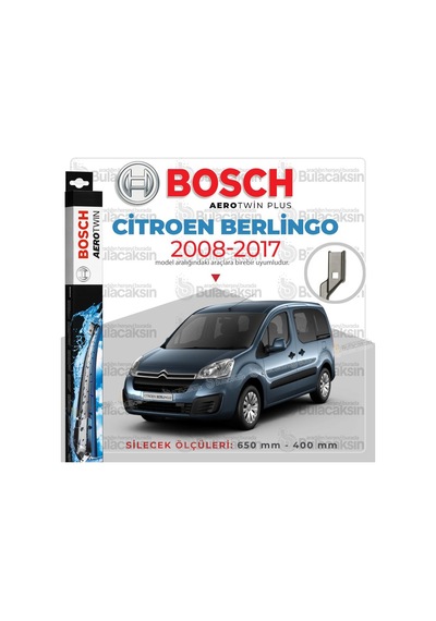 Citroen Berlingo Muz Silecek Takımı 2008-2017 Bosch Aerotwin