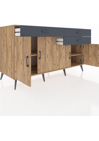 Kronos Konsol 2 Raflı 3 Çekmeceli 4 Kapaklı 176x59x99 Çam-çam/ant Çam-çam/antrasit Kronos Konsol 2 Raflı 3 Çekmeceli 4 Kapaklı 176x59x99 Çam-çam/ant Çam-çam/antrasit