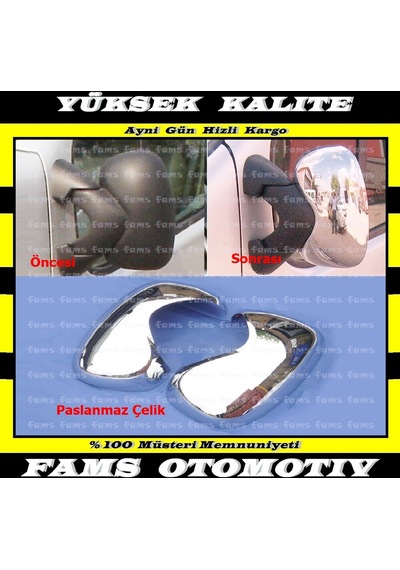 Opel Vivaro Krom Ayna Kapağı 2 Parça 2001-2014 P.çelik
