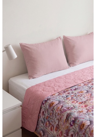 Çiçek Tomurcukları 5d Çok Amaçlı Çift Kişilik Baskılı Pike & Yatak Örtüsü 200x220 Cm Çok Renkli