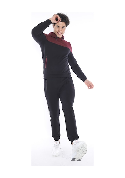 Erkek Spor Siyah Sweatshirt Eşofman Takımı-3857 Siyah