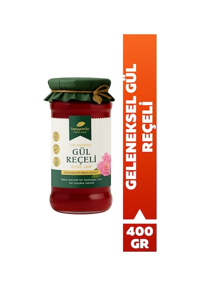 Beyyurdu Gül Reçeli Beyyurdu Katkısız Geleneksel Kahvaltılık Doğal Reçel 400 G