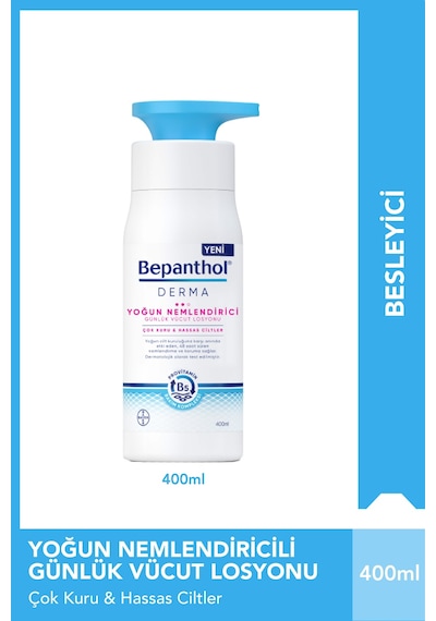 Bepanthol Derma Yoğun Nemlendirici Günlük Vücut Losyonu 400 ML + Yoğun Nemlendirici Losyon 10 x 10 ML