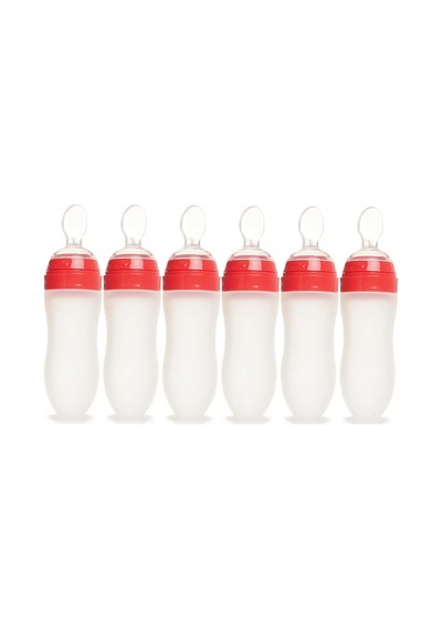 Bebedor Silikon Kaşıklı Biberon 120ml +6 Ay Şeffaf Kod:7509 6 Lı
