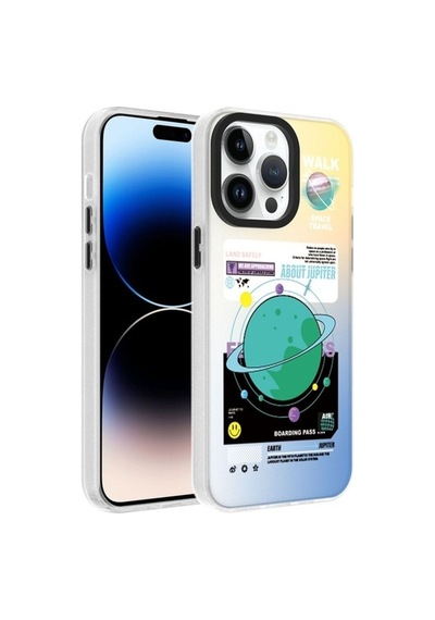 Apple Uyumlu iPhone 14 Pro Max Kılıf Desenli Zore Dragon Sert Kapak Gezegen