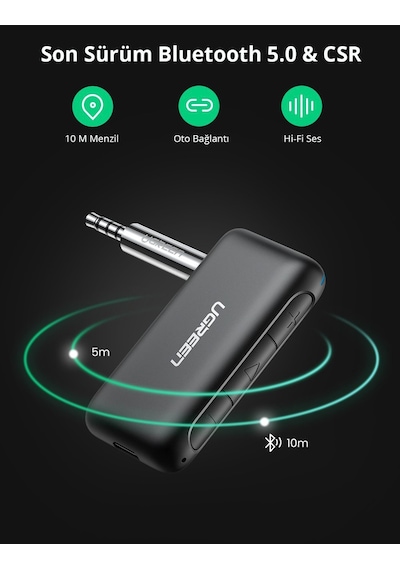 Ugreen Bluetooth 5.0 Ses Alıcı Adaptör, 70303