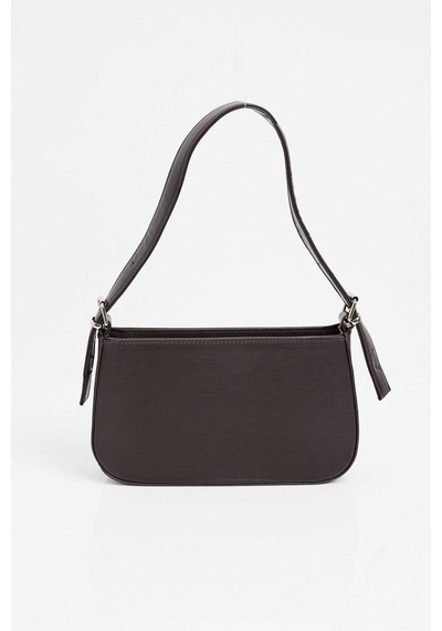 Lovelystore Düz Baget Astarlı 3 Gözlü Basic Omuz Çantası 27x15 Acı Kahverengi